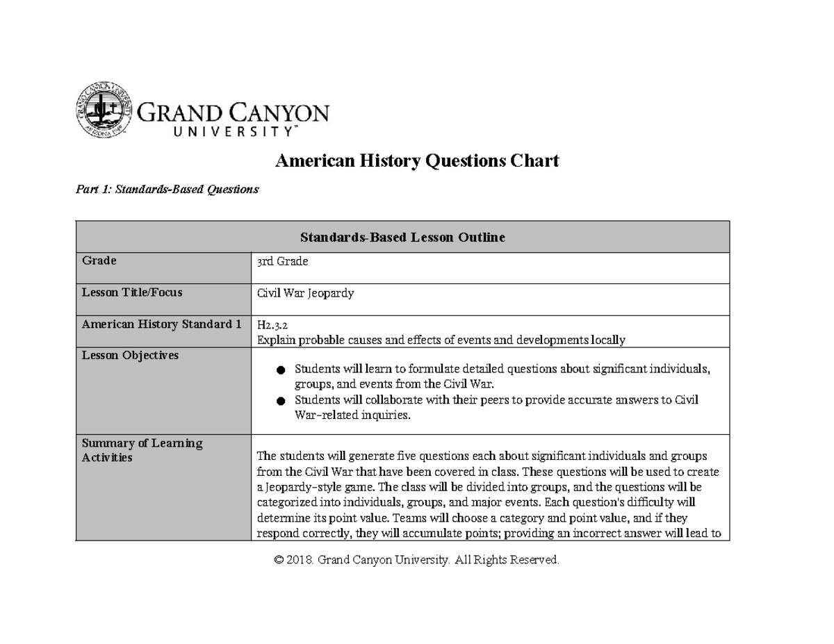 ELM-351-D-T3-American History Questions Chart (Turn-In) - American ...