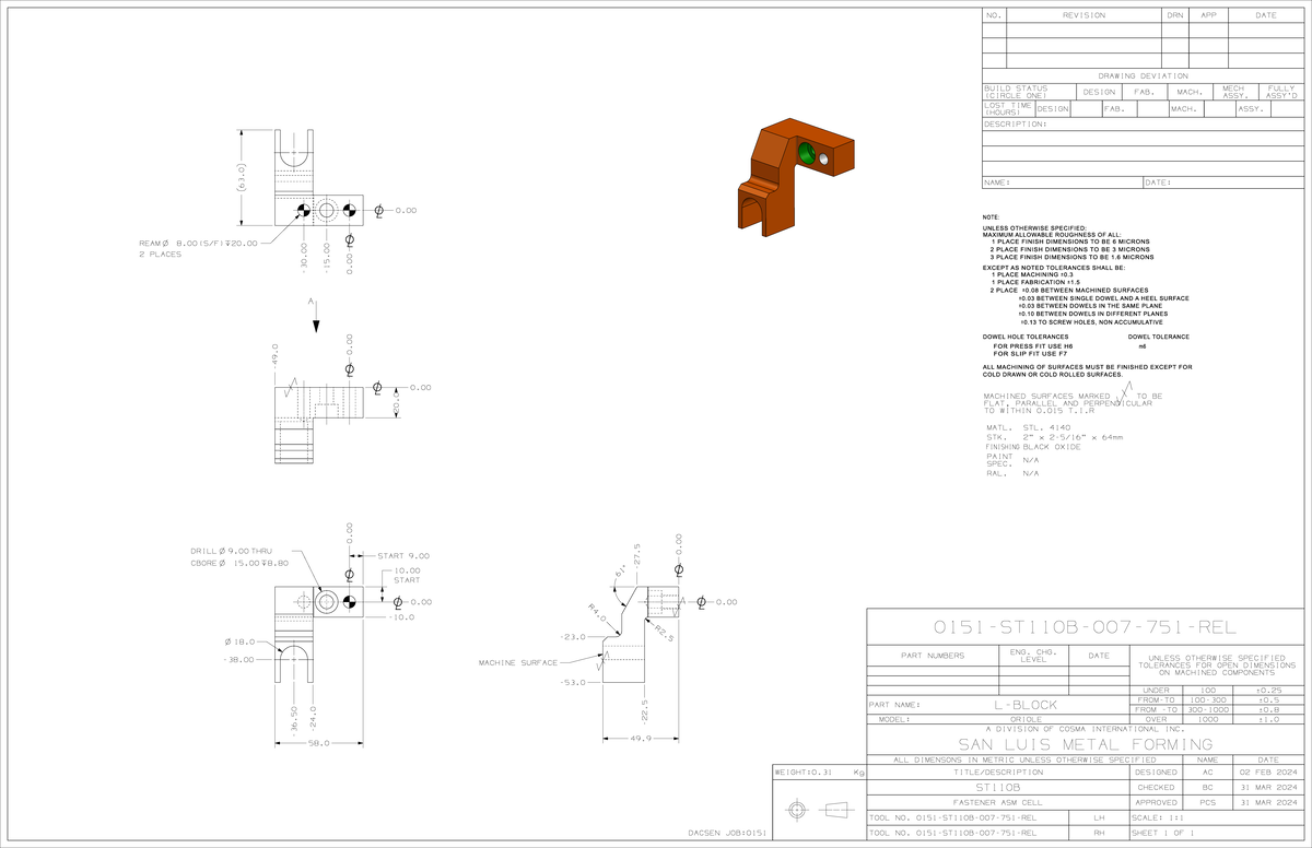 0151 ST110B 007 751 REL - axa - ALL MACHINING OF SURFACES MUST BE ...