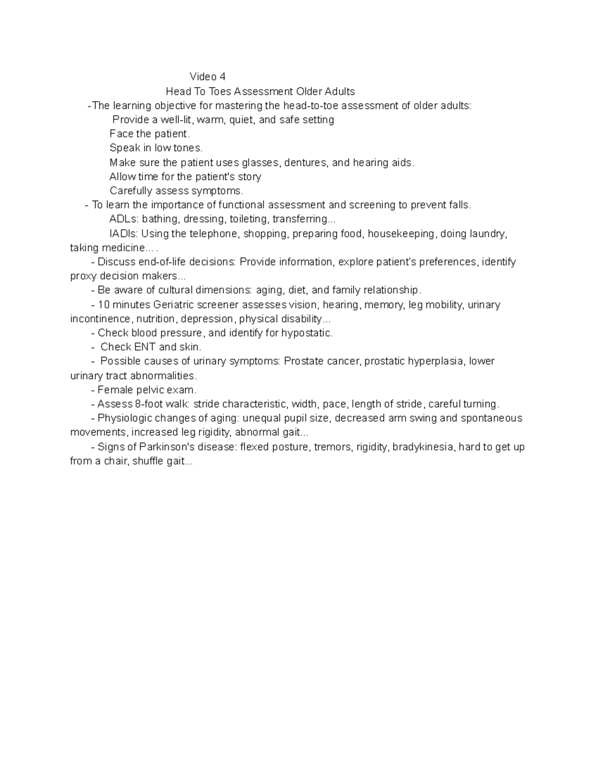 Video 4 - head to toes assessment - Video 4 Head To Toes Assessment ...