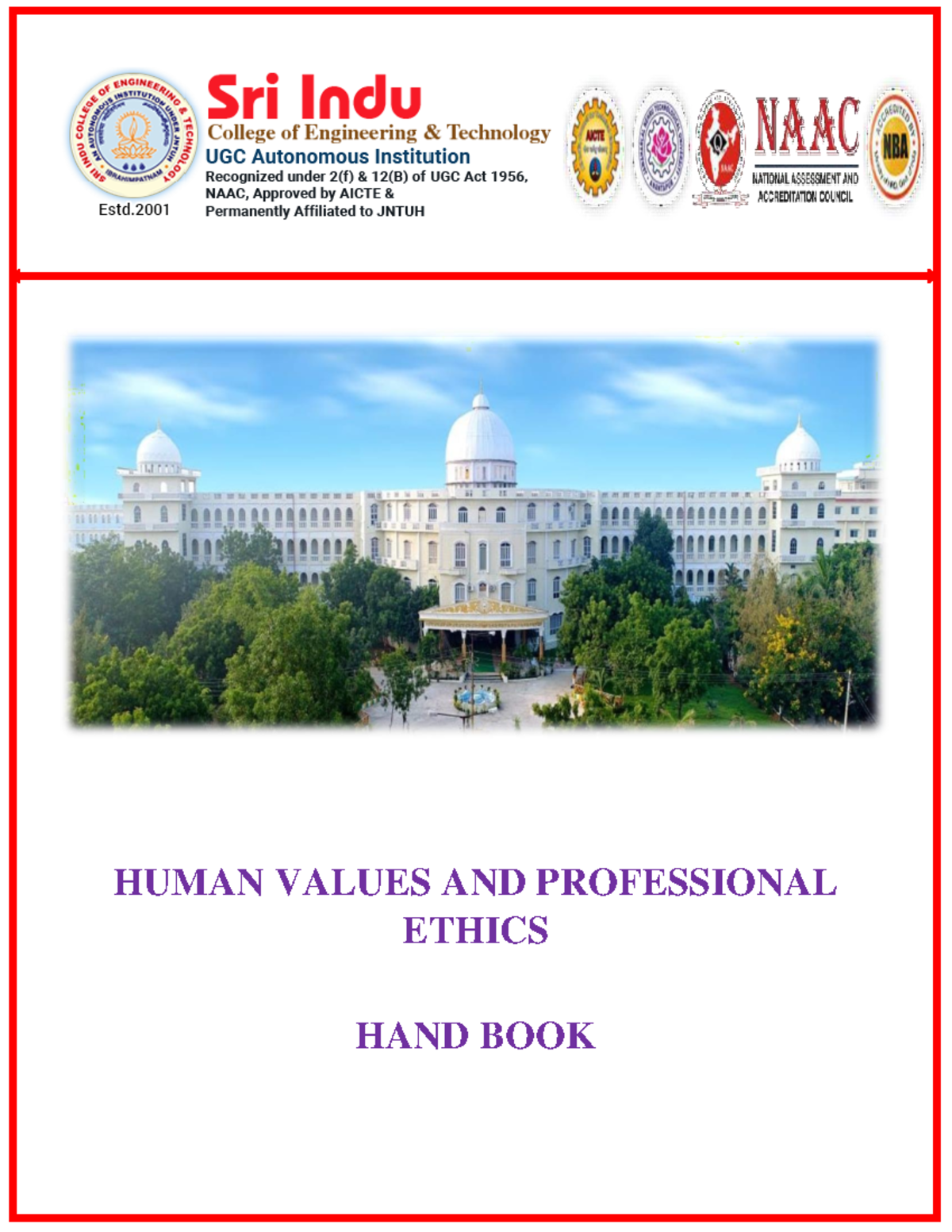 Human Value and Professional Ethics Handbook - S HUMAN VALUES AND ...