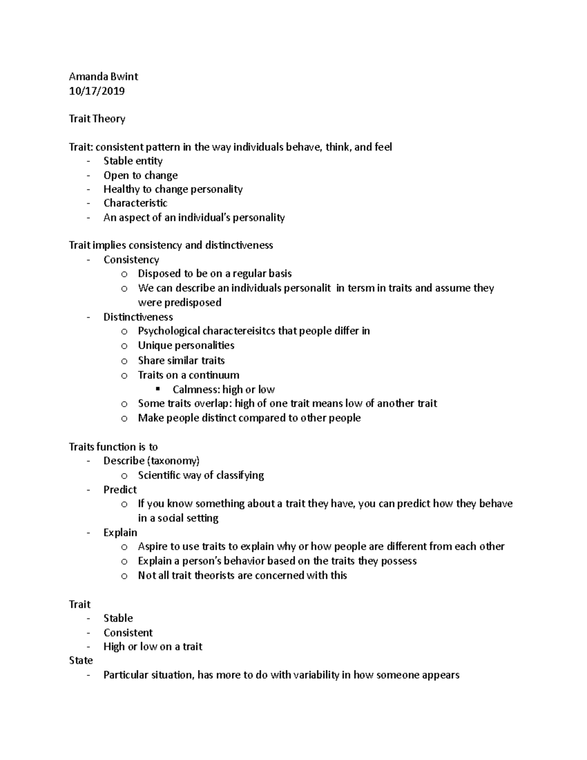 Trait Theory: Understanding Consistent Patterns in Behavior Thinking ...