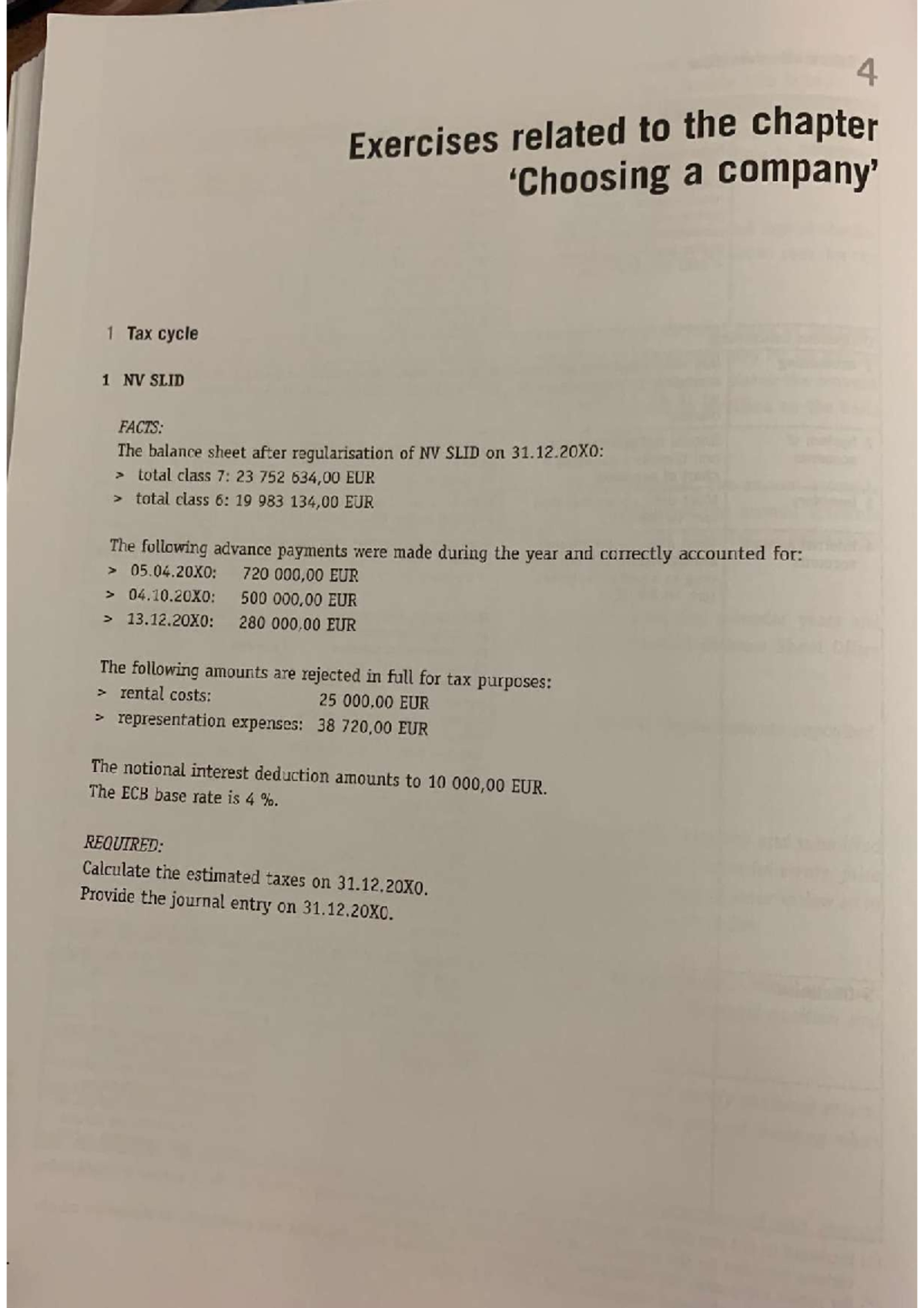 Corporate Accounting Exercise - Corporate Law And Accounting - Studocu