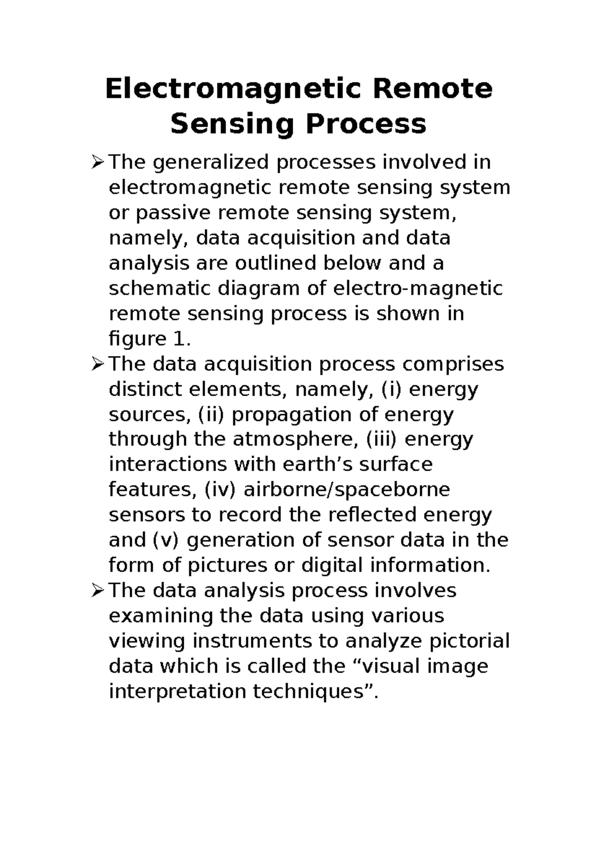 Remote Sensing Process Remote Sensing