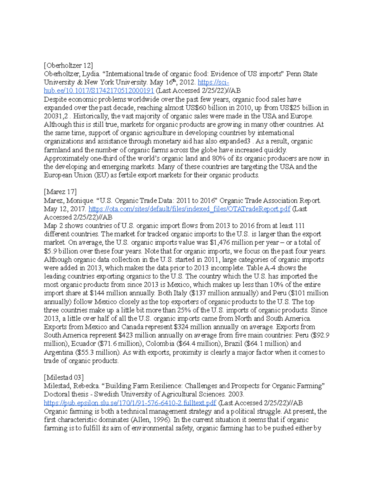 I wish my parents loved me Oberholtzer, Lydia. trade of organic food