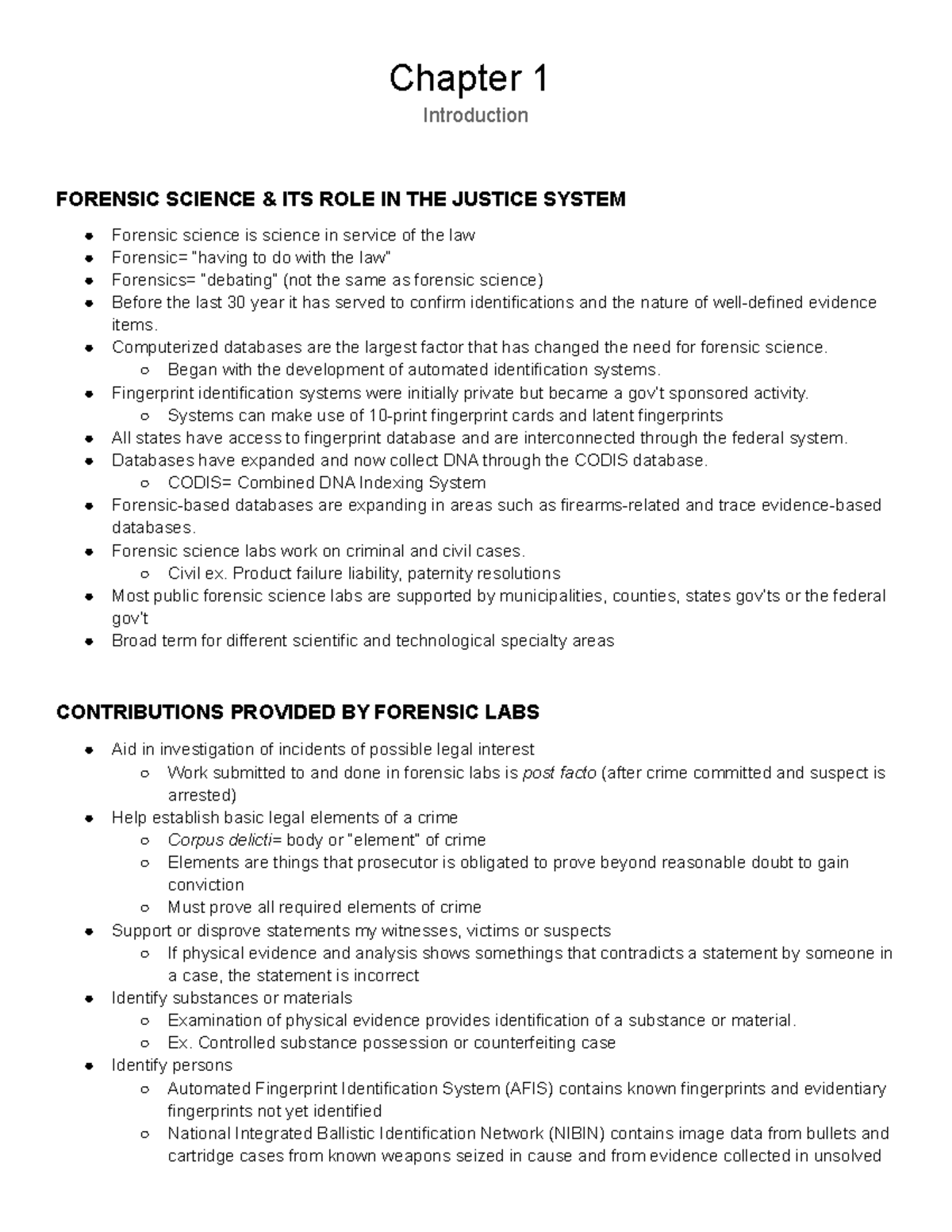 Forensics Chapter 1 Chapter 1 Introduction FORENSIC SCIENCE ITS 