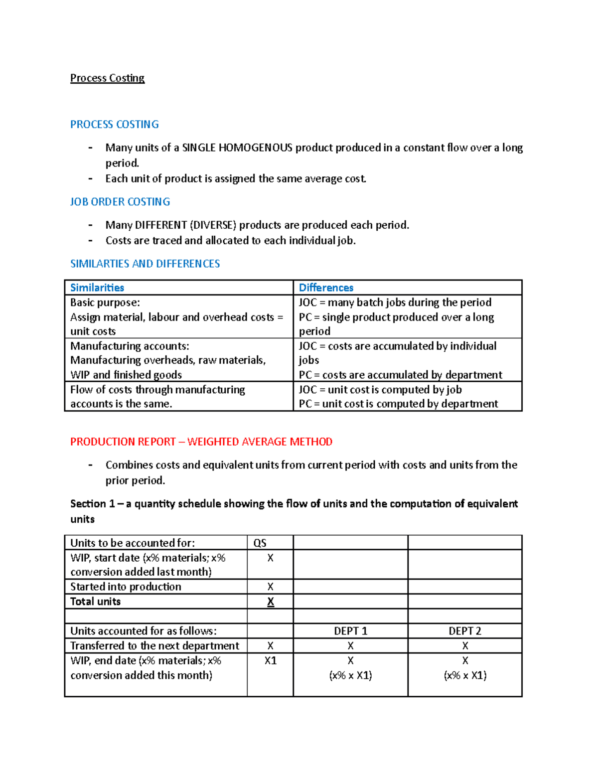 System Design - Process Costing - Process Cosing PROCESS COSTING Many ...