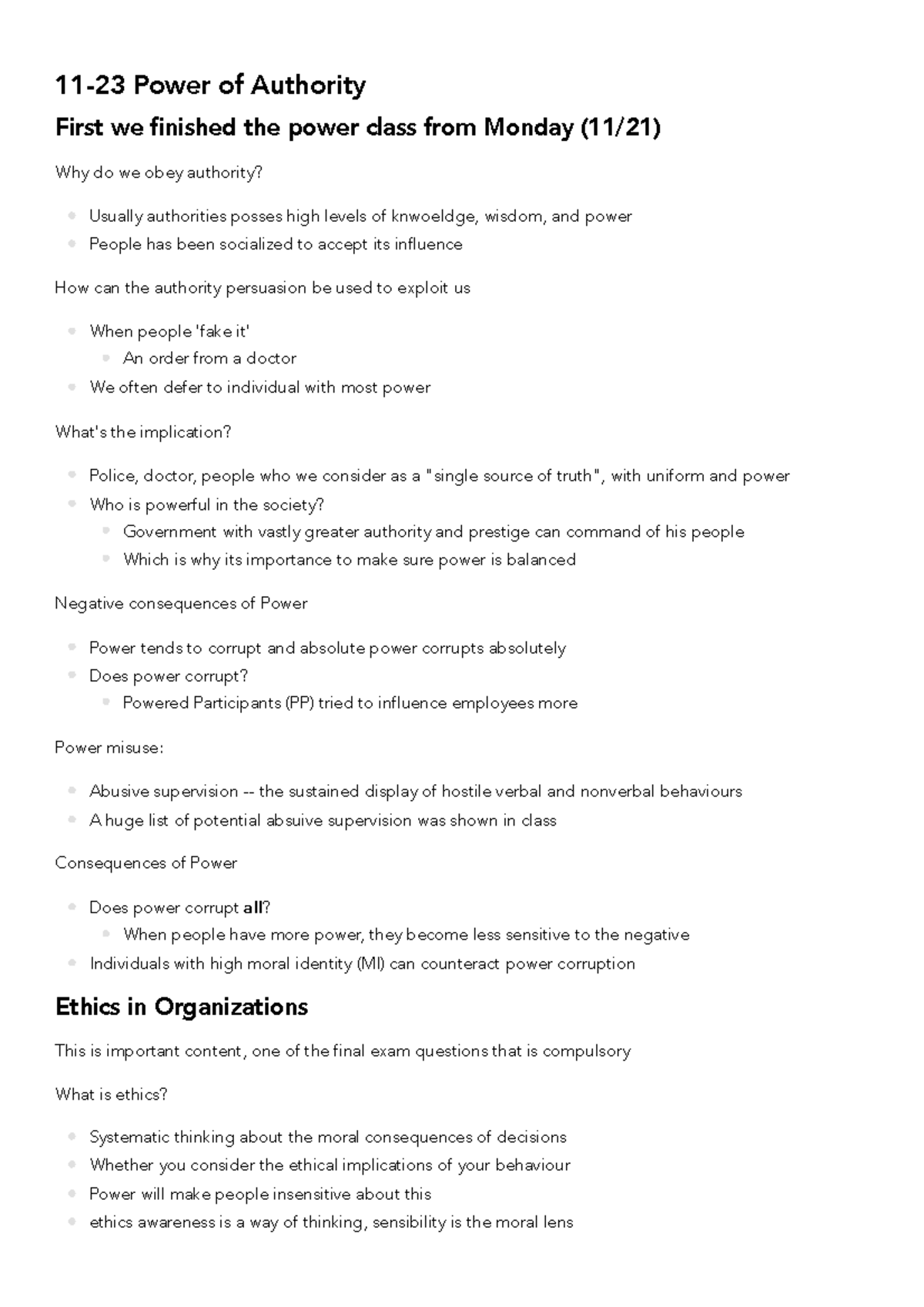 11-23 Power of Authority - 11-23 Power of Authority First we finished ...