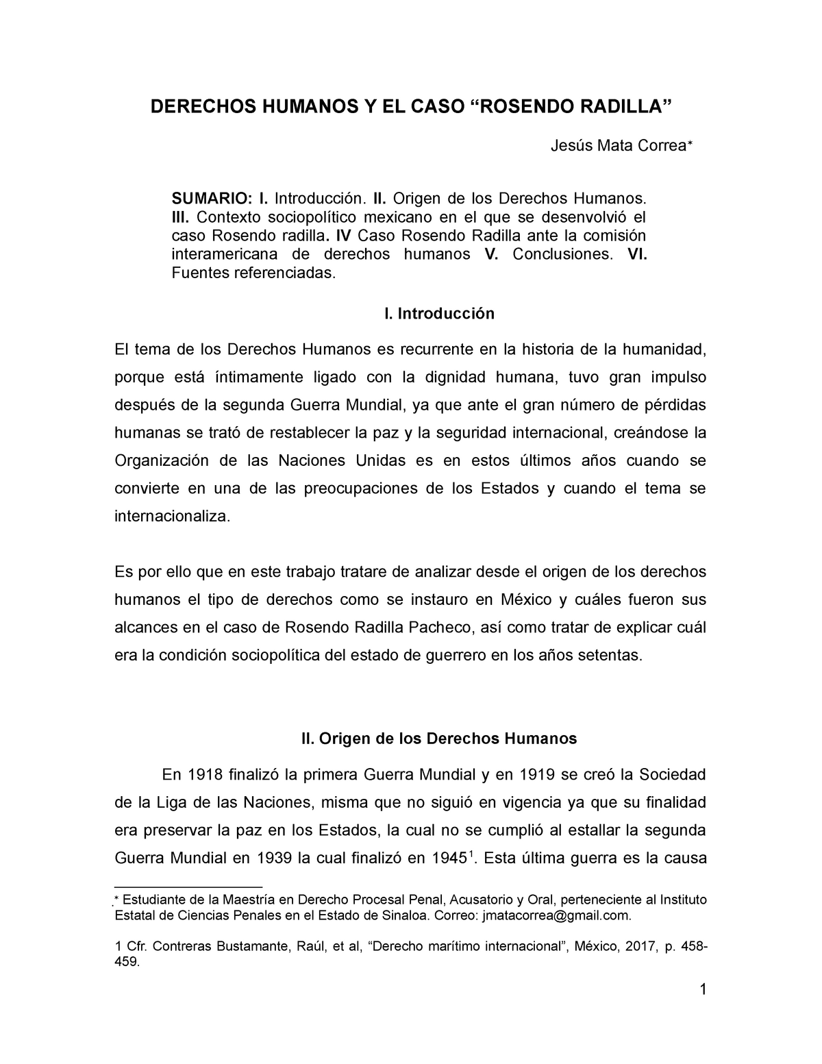 Ensayo Rosendo Radilla Pacheco - DERECHOS HUMANOS Y EL CASO “ROSENDO  RADILLA” Jesús Mata Correa - Studocu