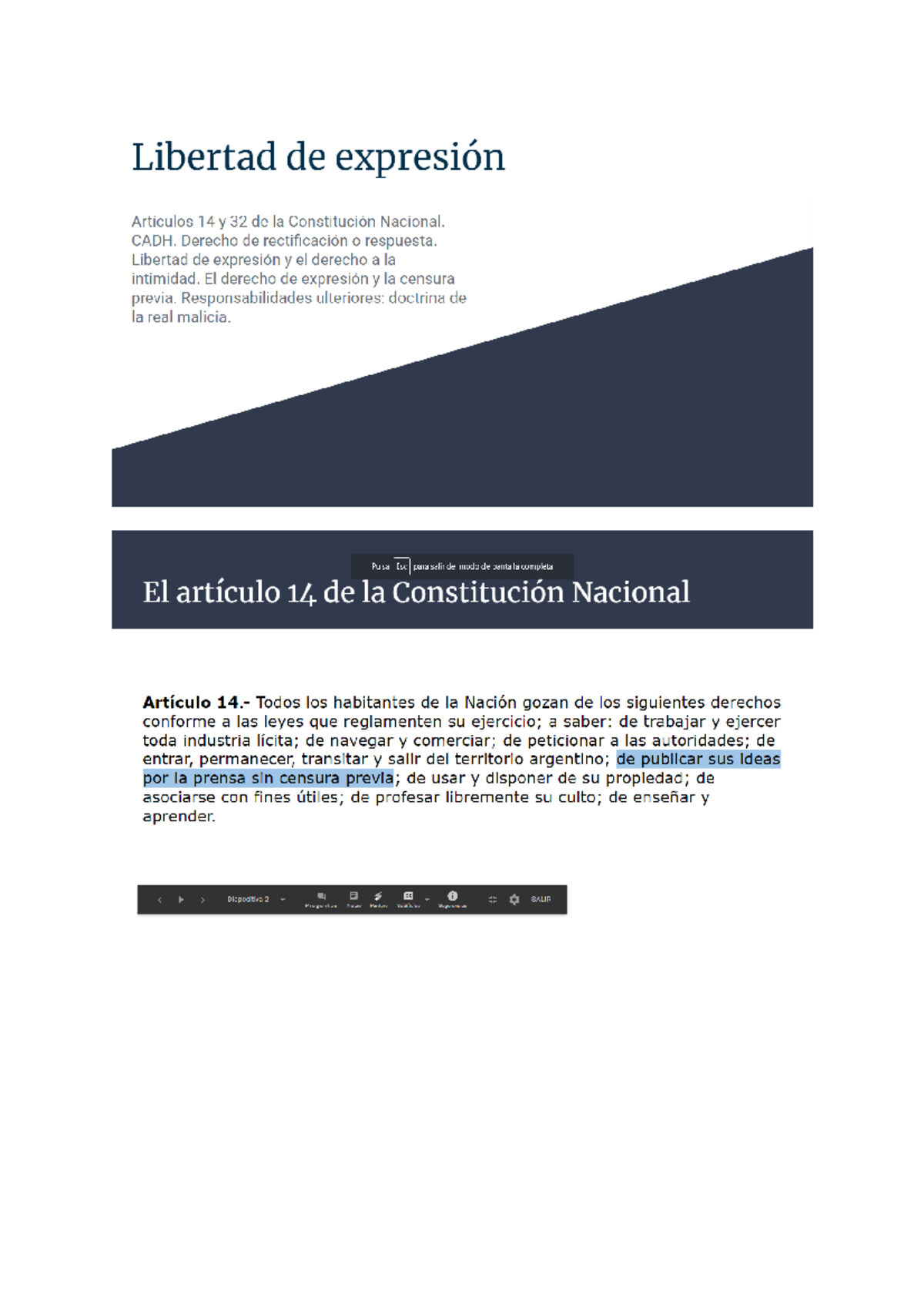 Libertad de expresion - tp 1 - Derecho Constitucional - Studocu