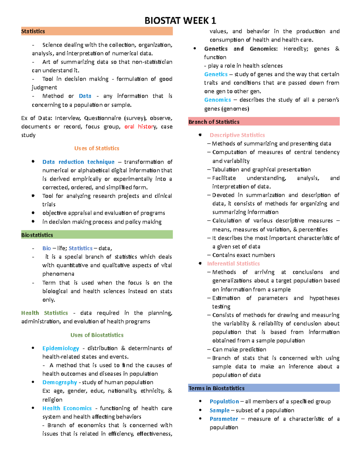 WEEK 1 - Statistics all about statistics - Statistics Science dealing ...