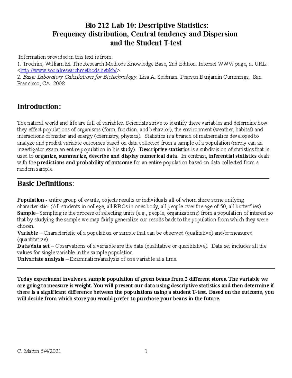 bio 212 research methods and biometry pdf