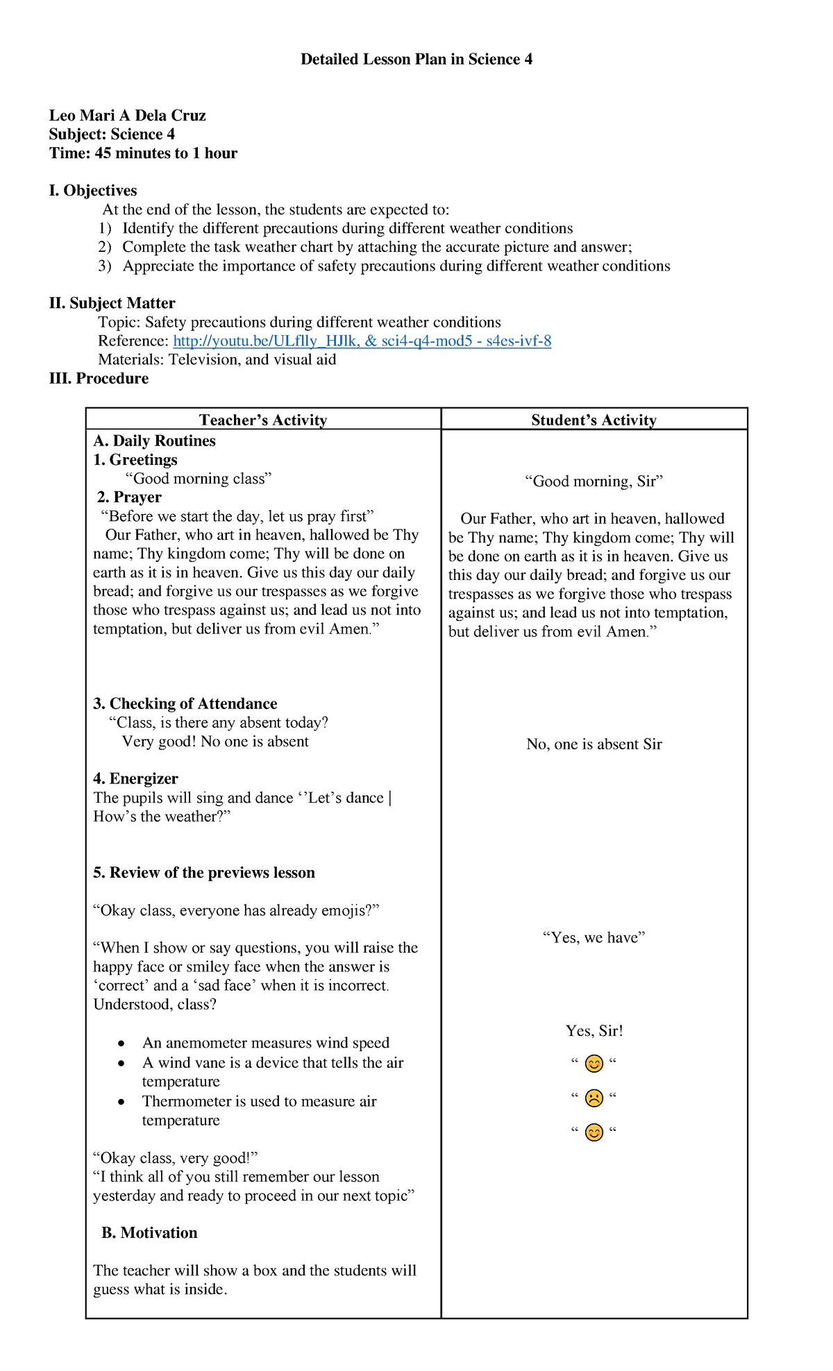 DLP-Q4-W5-Science 3 - Detailed Lesson Plan in Science 4 Leo Mari A Dela ...