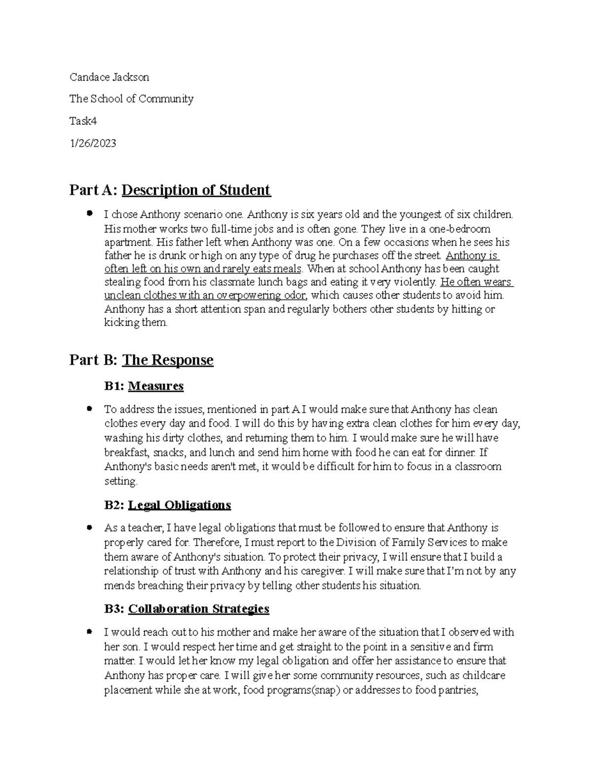 School of Community Task 4 - Candace Jackson The School of Community ...