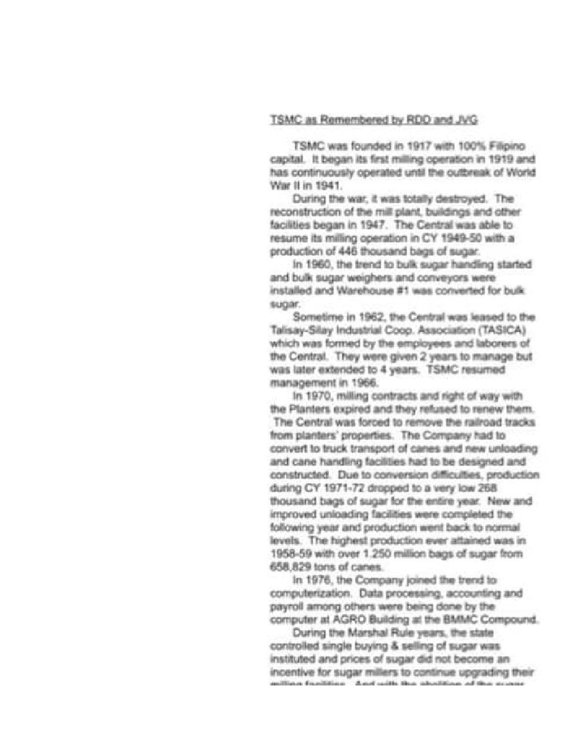 Tasimico - pLEASE - TSMC as Remembered RDD and JVG TSMC was founded in ...