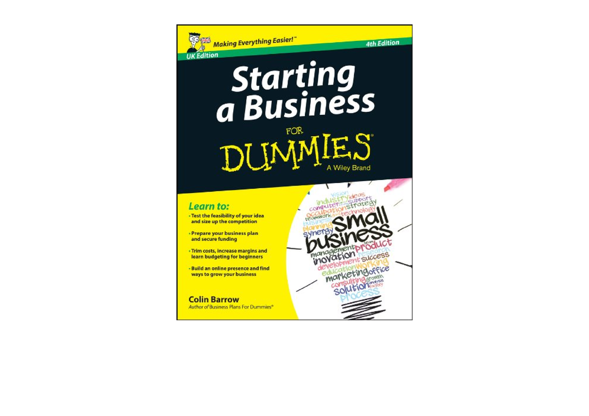 PDF read online Starting a Business For Dummies for ipad - Studocu