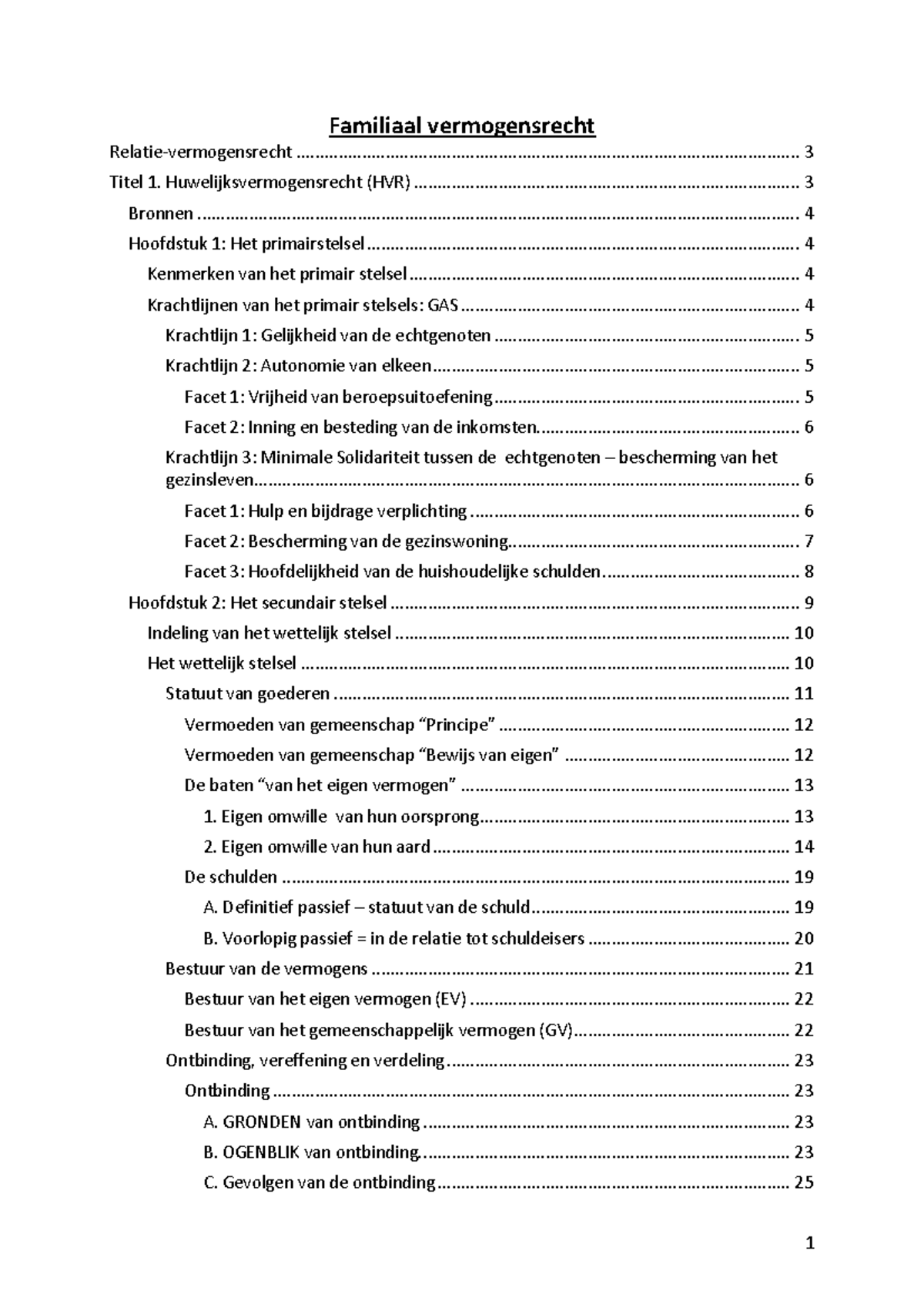 Familiaal Vermogensrecht + Casussen Samenvatting - Familiaal ...