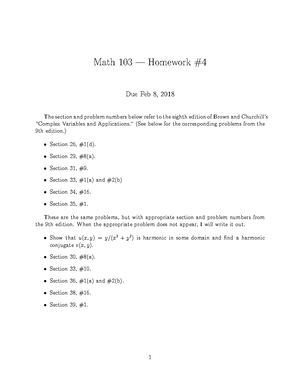 Math103finalstudyguide - Math 103 (Complex Variables) Final Exam Study ...