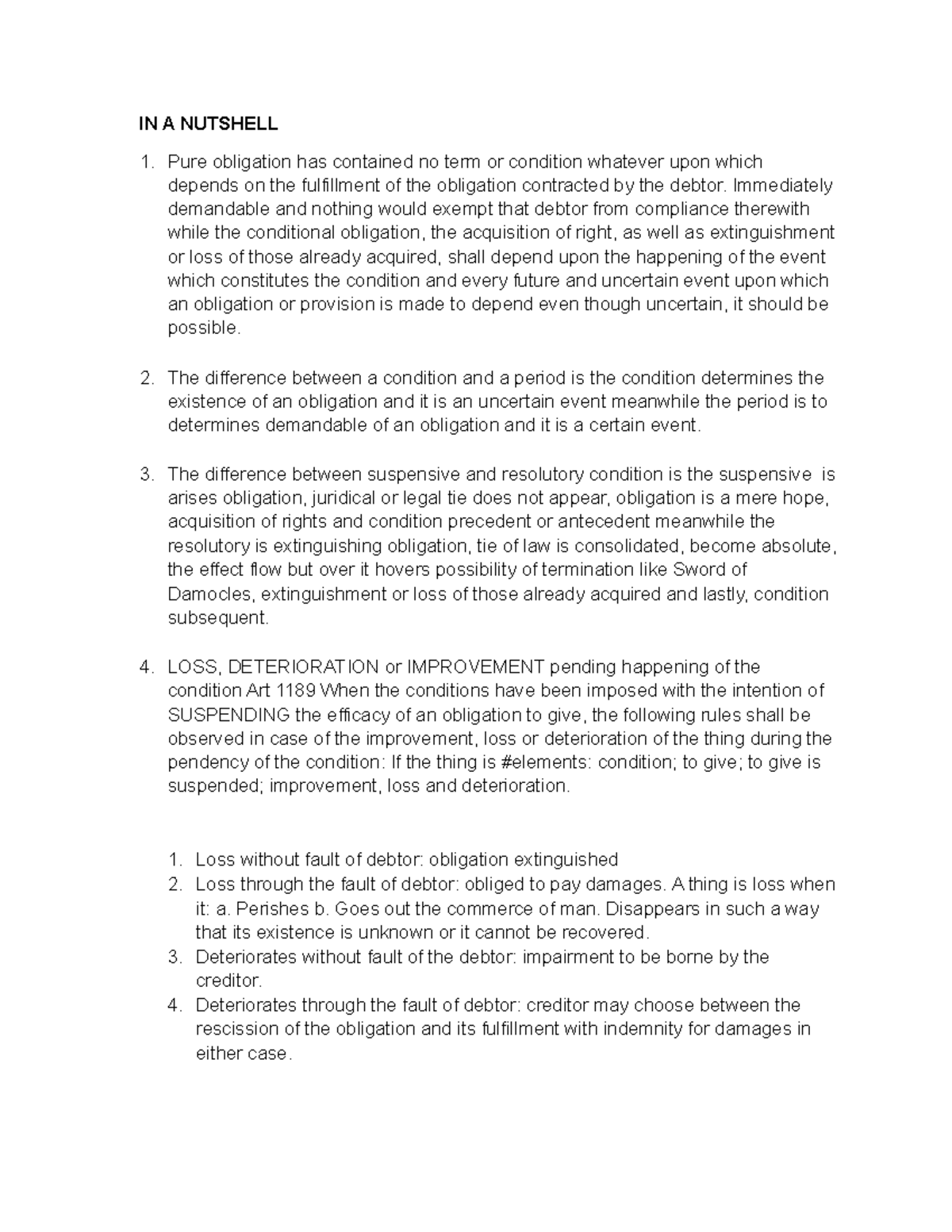 4-5 ULO A Nutshell - IN A NUTSHELL Pure obligation has contained no ...