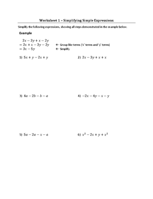 Worksheets - Week 1 - Operations with Signed Numbers - Worksheet 1 ...