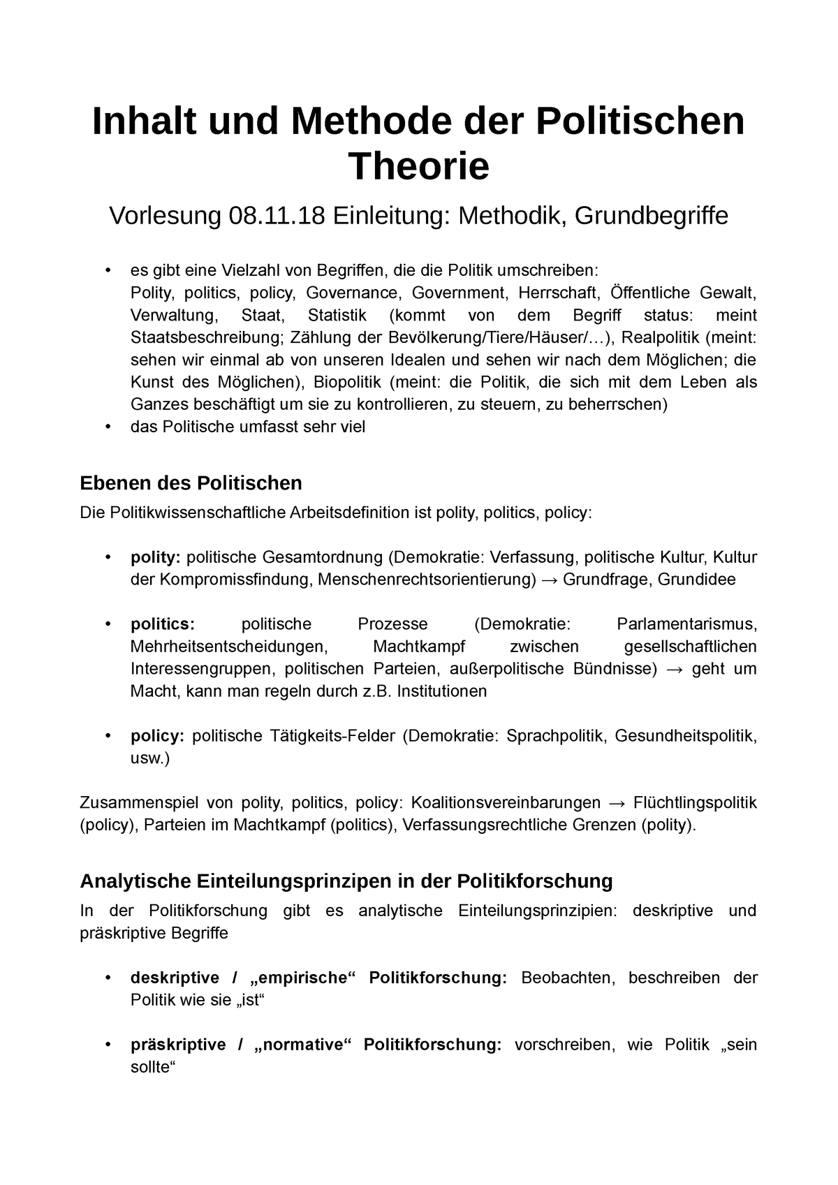 Inhalt Und Methoden Der Politischen Theorie - 11 Einleitung: Methodik ...