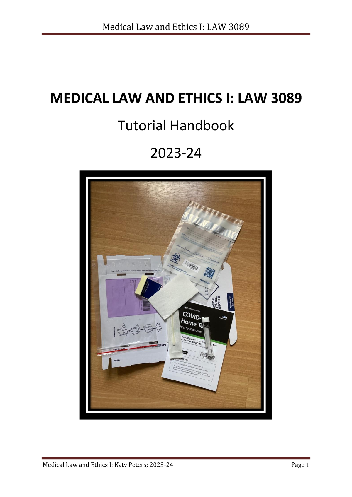 Medical Law And Ethics I Tutorial Handbook (2023) - MEDICAL LAW AND ...