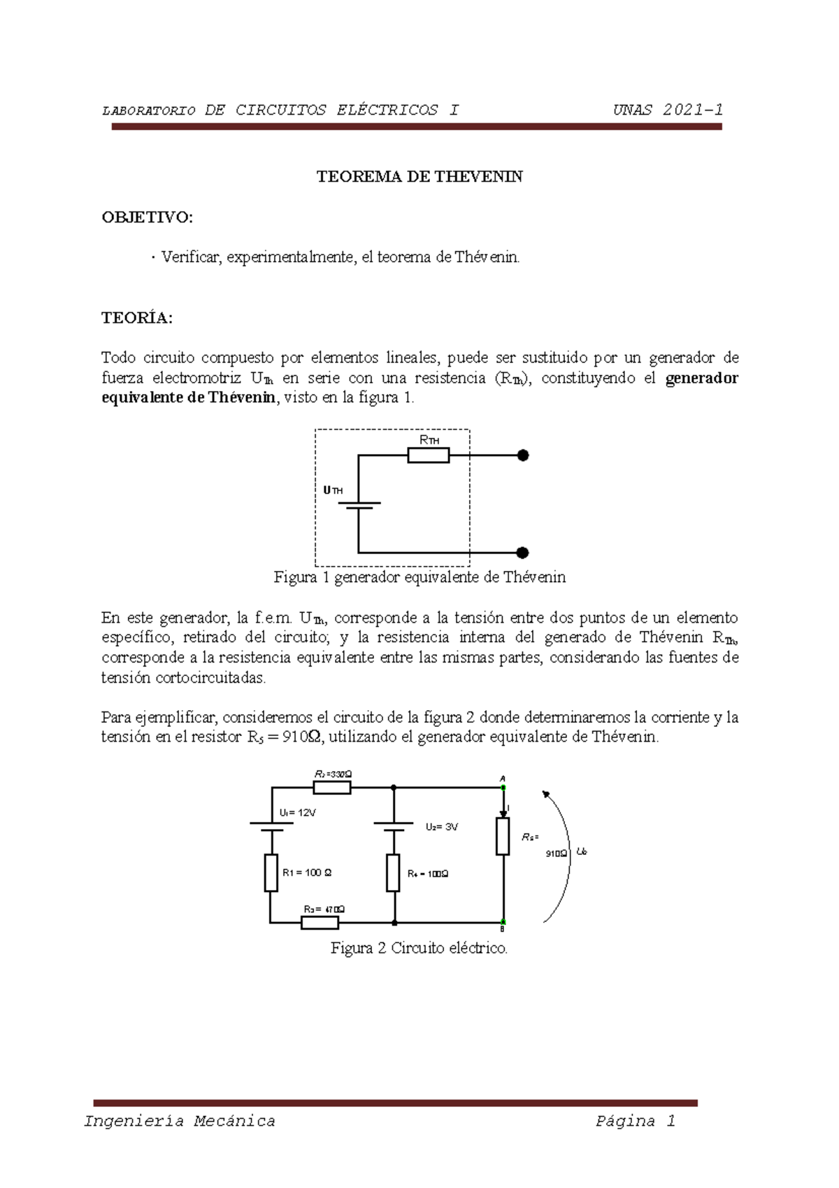 Lab N°6 CIRCUITOS PARA ANALIZAR - LABORATORIO DE CIRCUITOS ELÉCTRICOS I ...