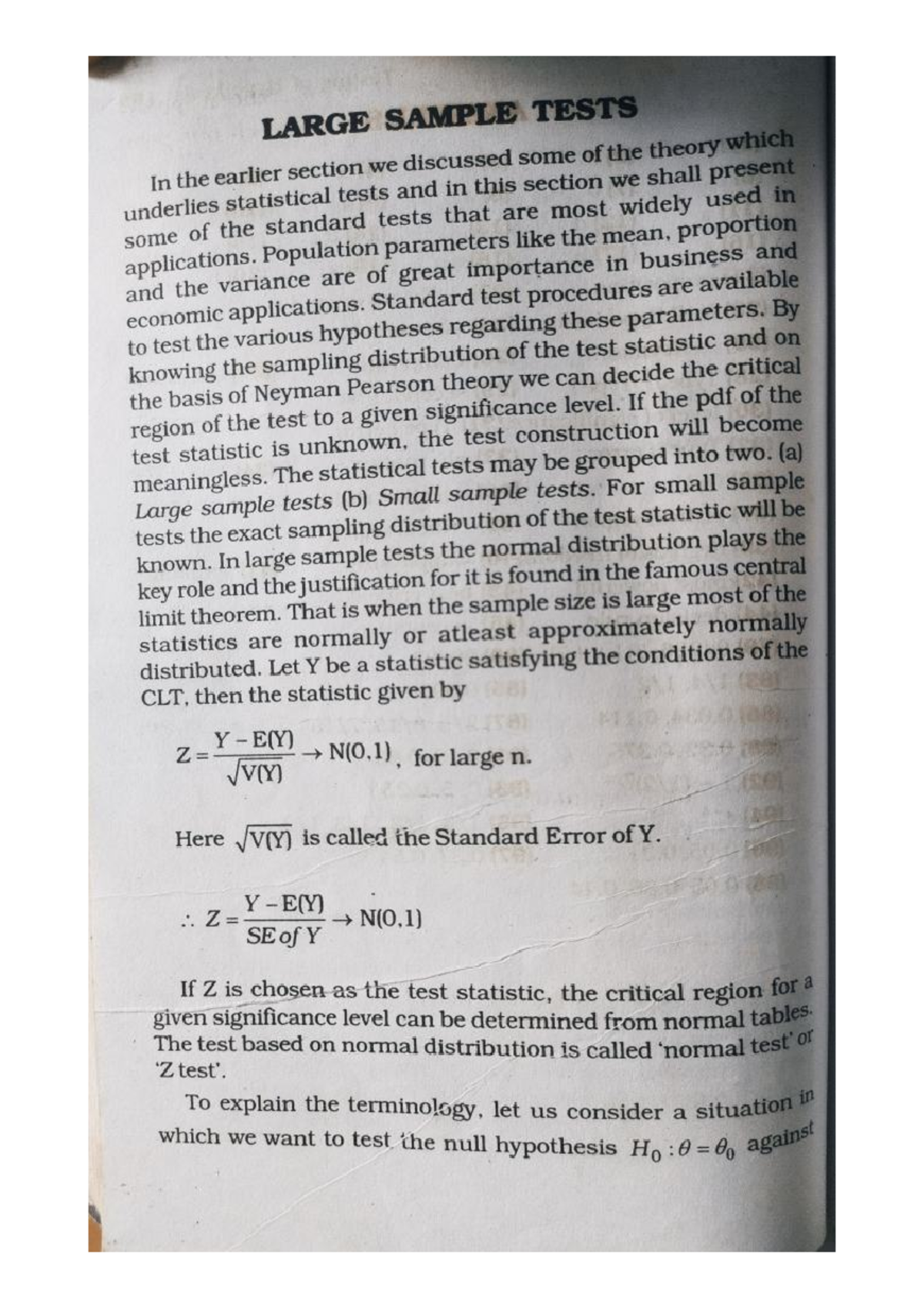 Module 3 Large sample tests for B.Sc maths, Psychology, Statistics and ...