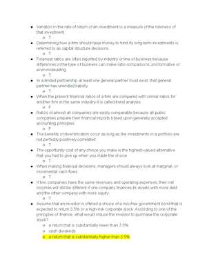 Finance 300 Chapter 4 book notes - Finance 300 Chapter 4 book notes ...