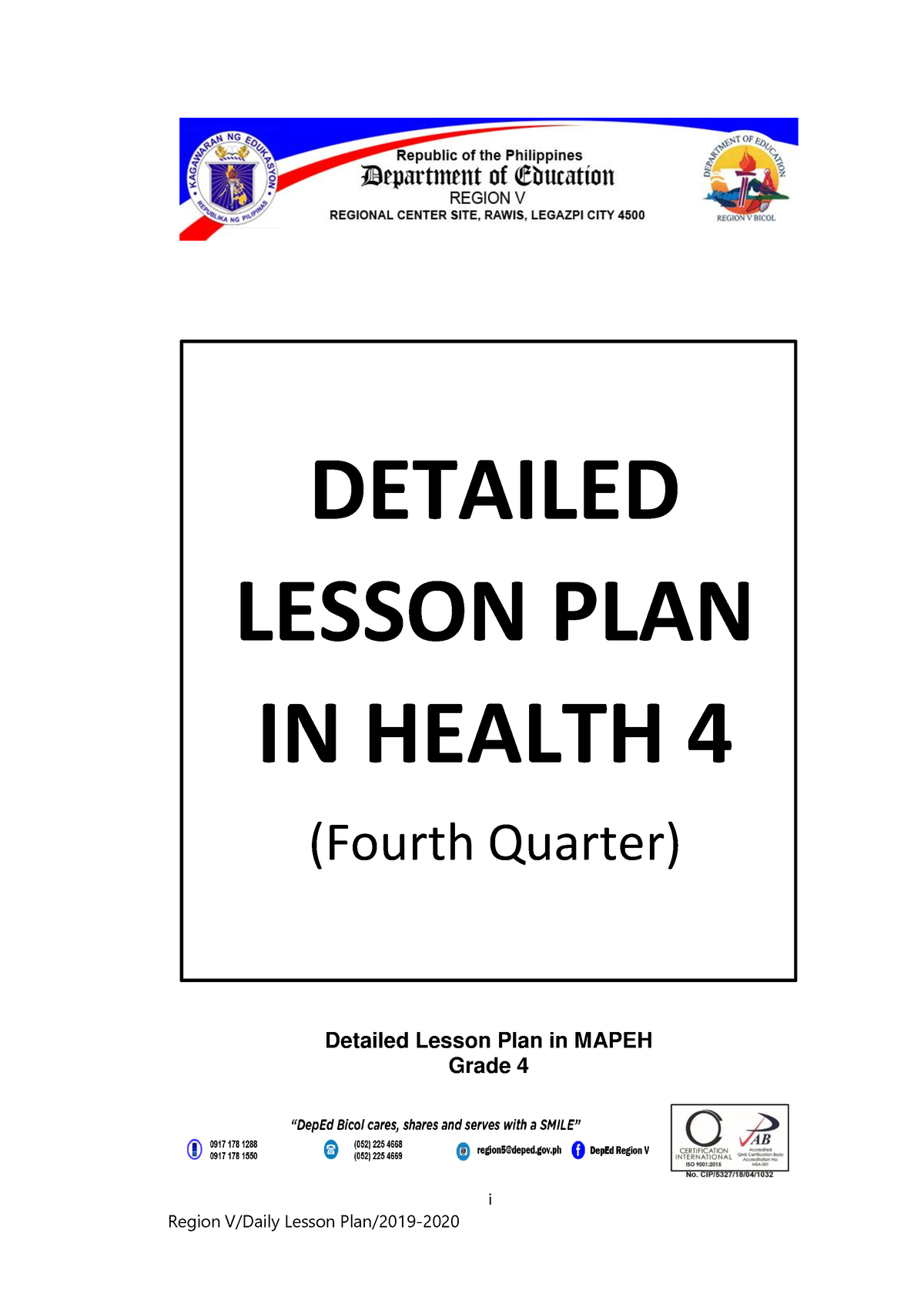 Health 4q4 Daily Lesson Plan I Detailed Lesson Plan In Mapeh Grade 4 Detailed Lesson Plan In