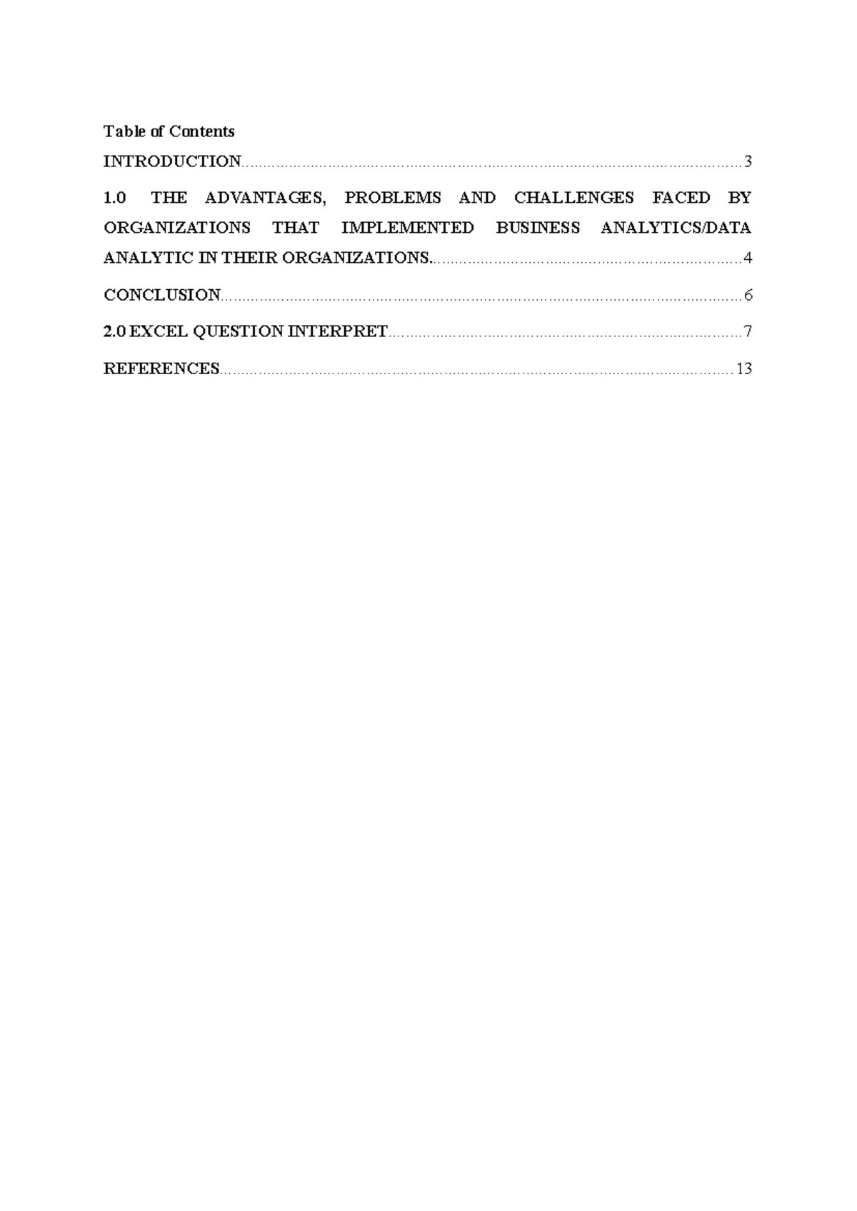 Essay MGT - Table of Contents - Studocu