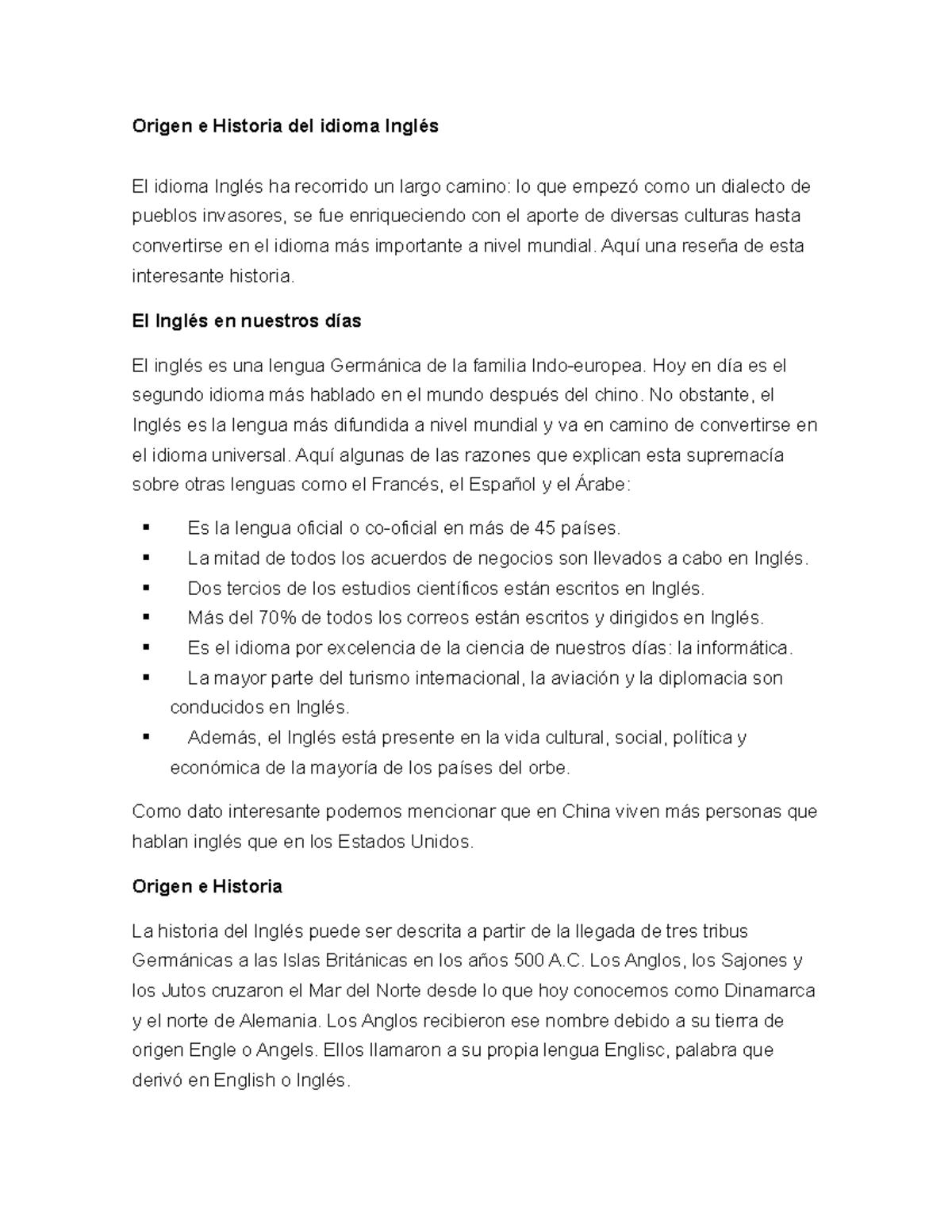 Historia del Lenguaje Ingles Origen e Historia del idioma Inglés El