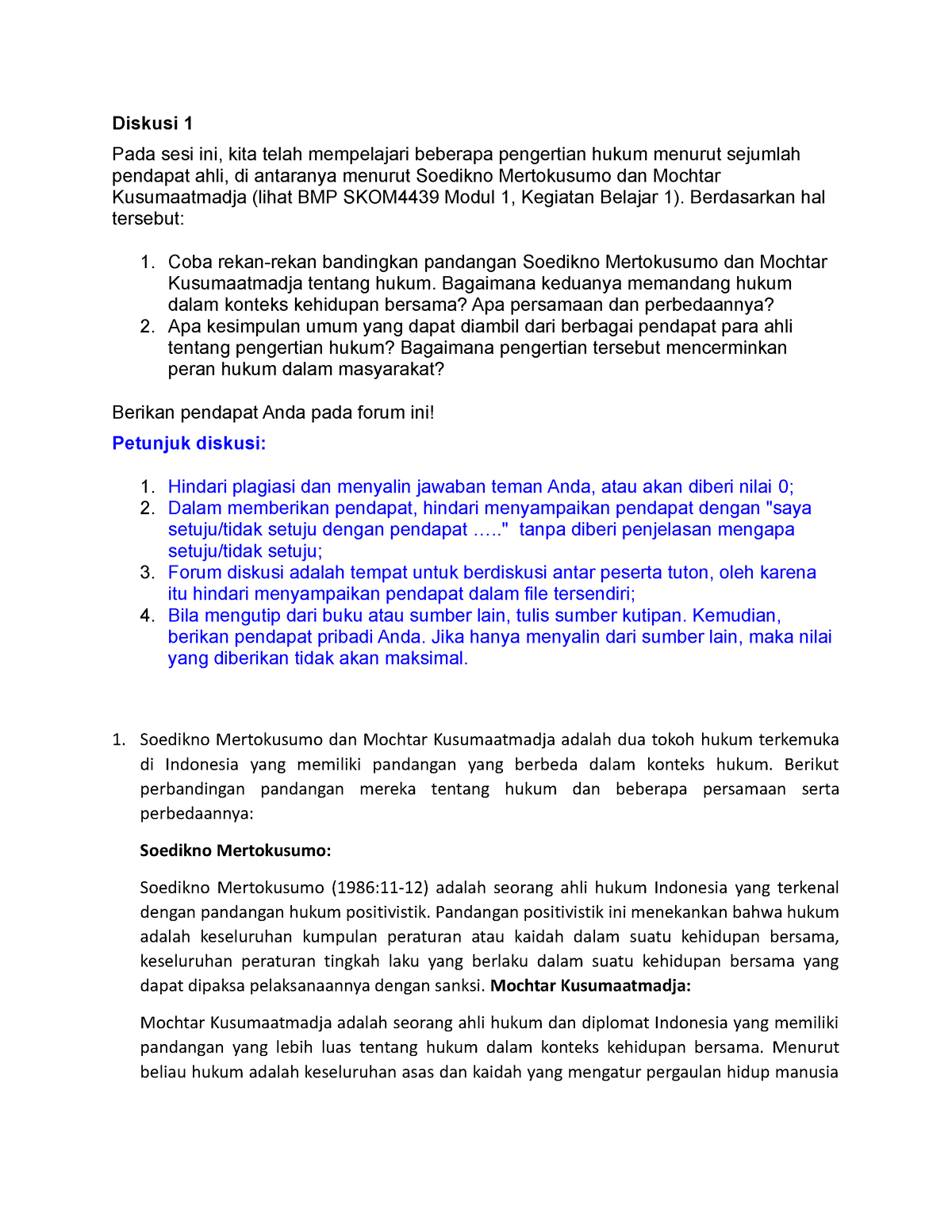 DIskusi 1 - Diskusi 1 Pada Sesi Ini, Kita Telah Mempelajari Beberapa ...