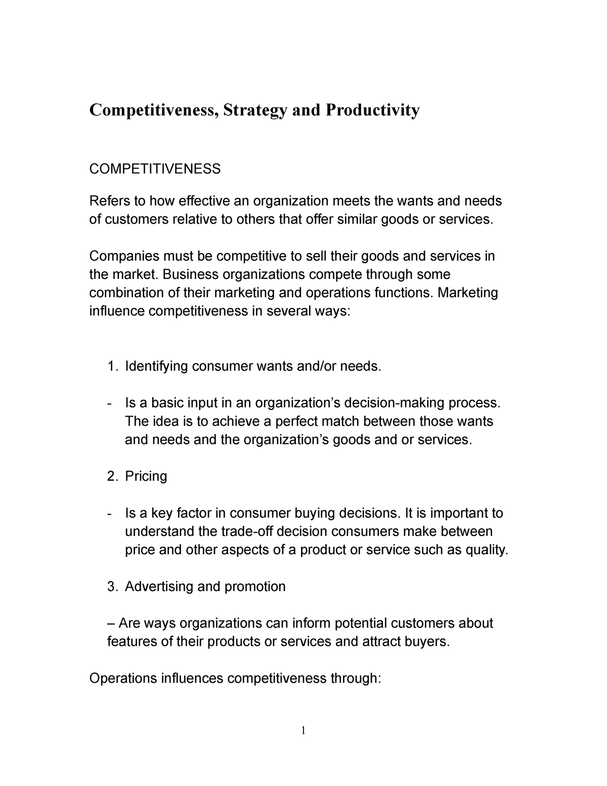 Prm Chapter 2 - Competitiveness, Strategy And Productivity ...