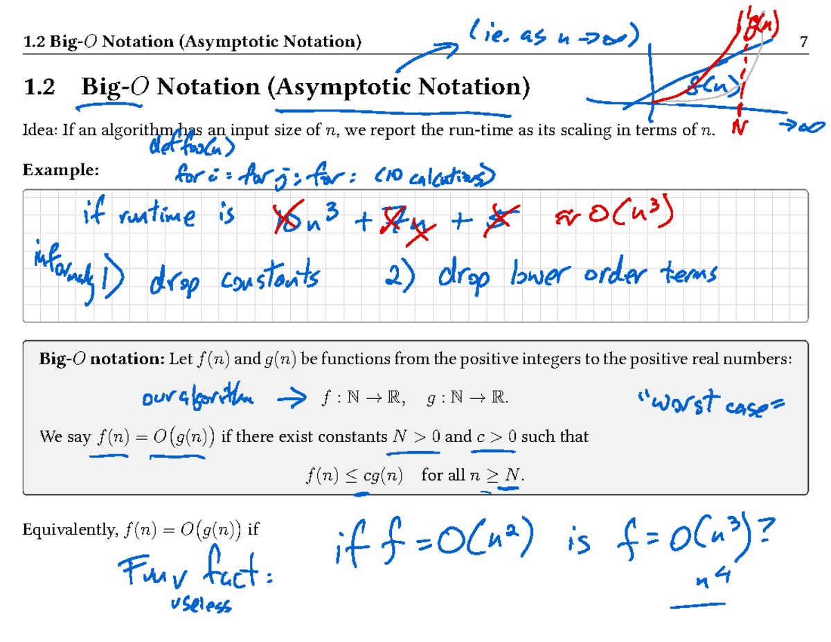 Ece Lecture Sect Asymptotic Notation Annotated Big O Notation Asymptotic