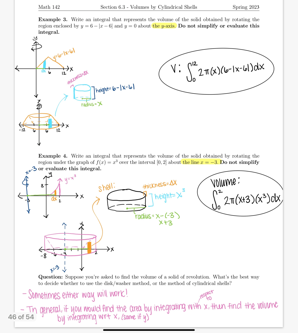 IMG 0847 - Professor Nelson: Calculus 2: 6.3 Lecture Notes/ Practice ...