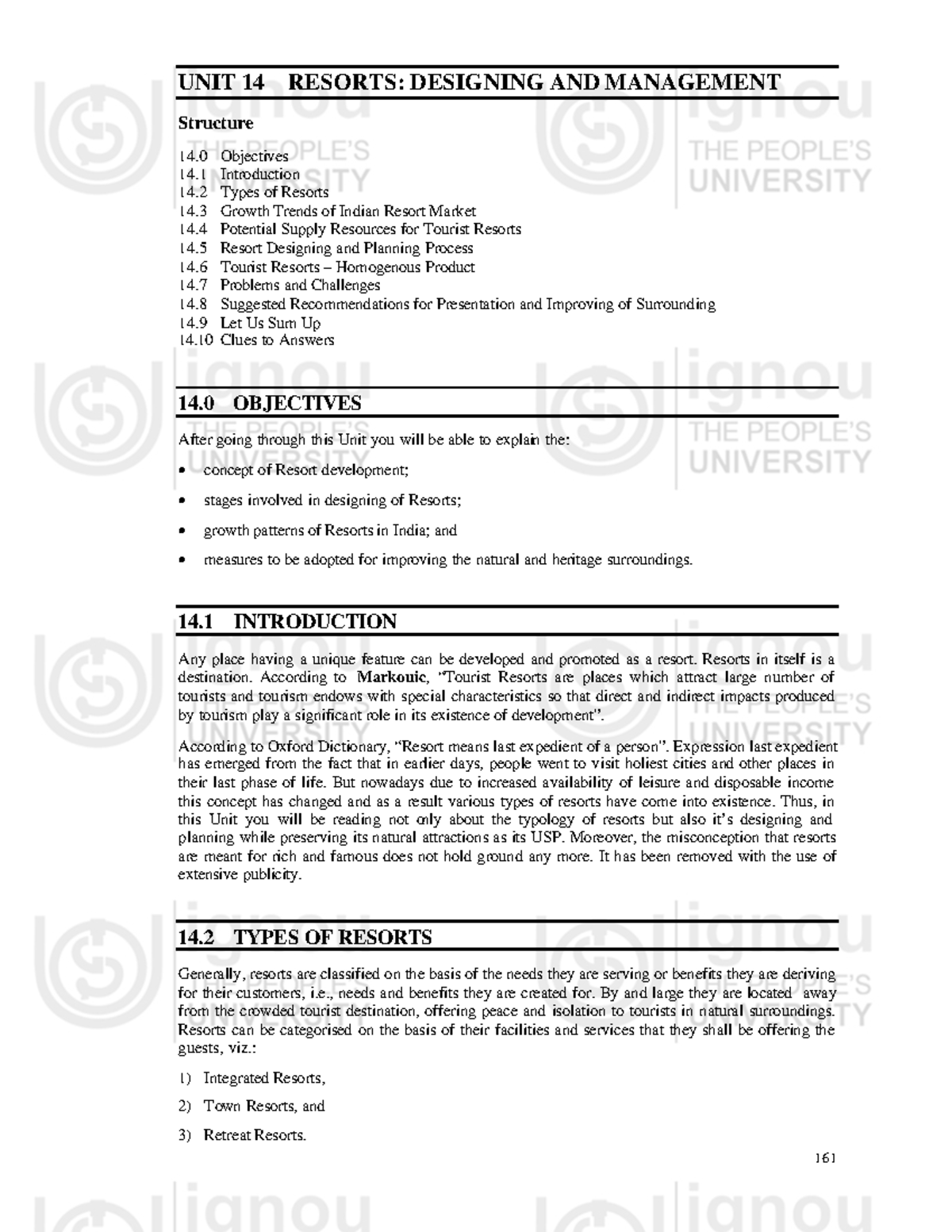 Concepts of resorts management event management - UNIT 14 RESORTS ...