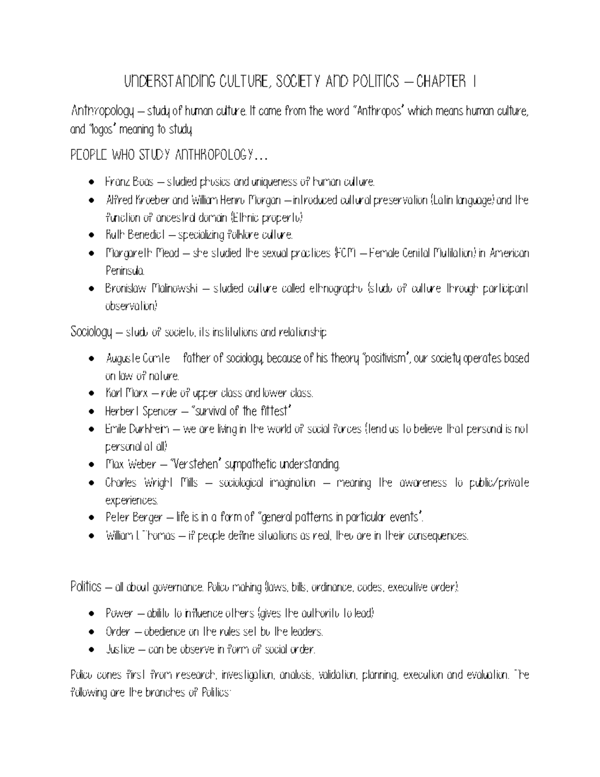 UCSP - Chapter 1 - Lecture notes 1 - Understanding Culture, Society ...
