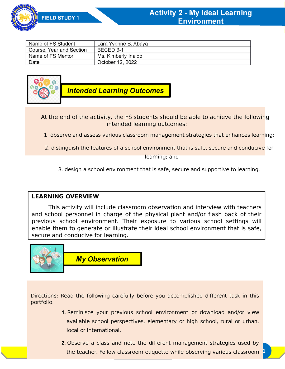 FS1-Activity-2 - THIS IS FIELD STUDY ACTIVITY GUIDE - ####### FIELD ...