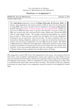 Math1004 notes - MATH1004 - Studocu