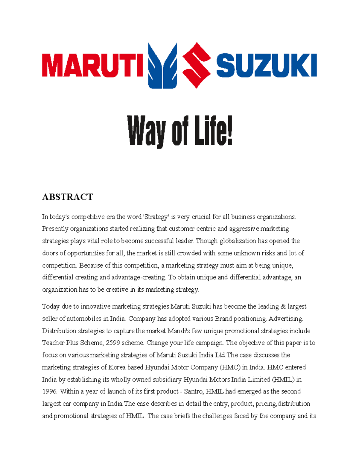 research methodology project on maruti suzuki pdf