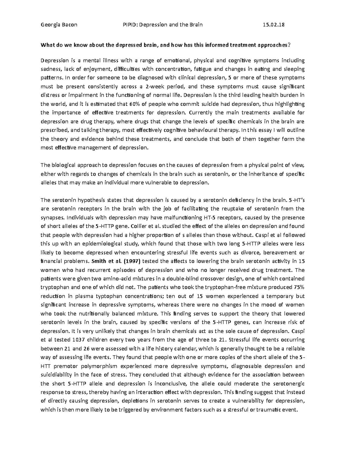 NEW depressed brain - Grade: 2.1 - What do we know about the depressed ...