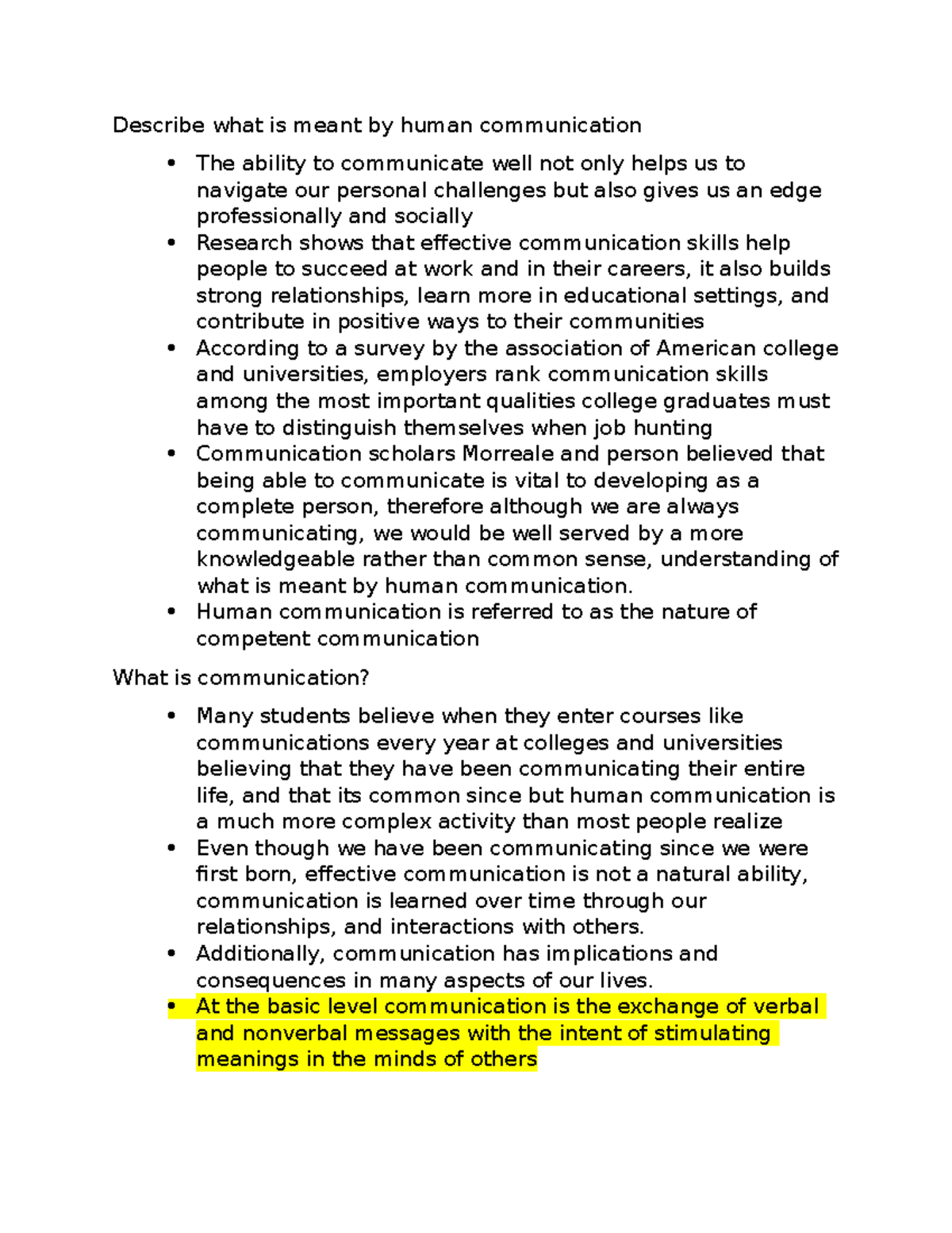 Describe what is meant by human communication - Human communication is ...