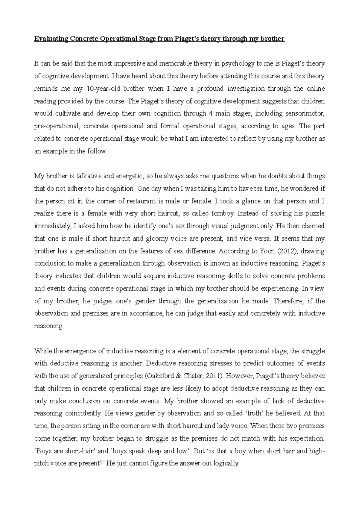 piaget inductive reasoning