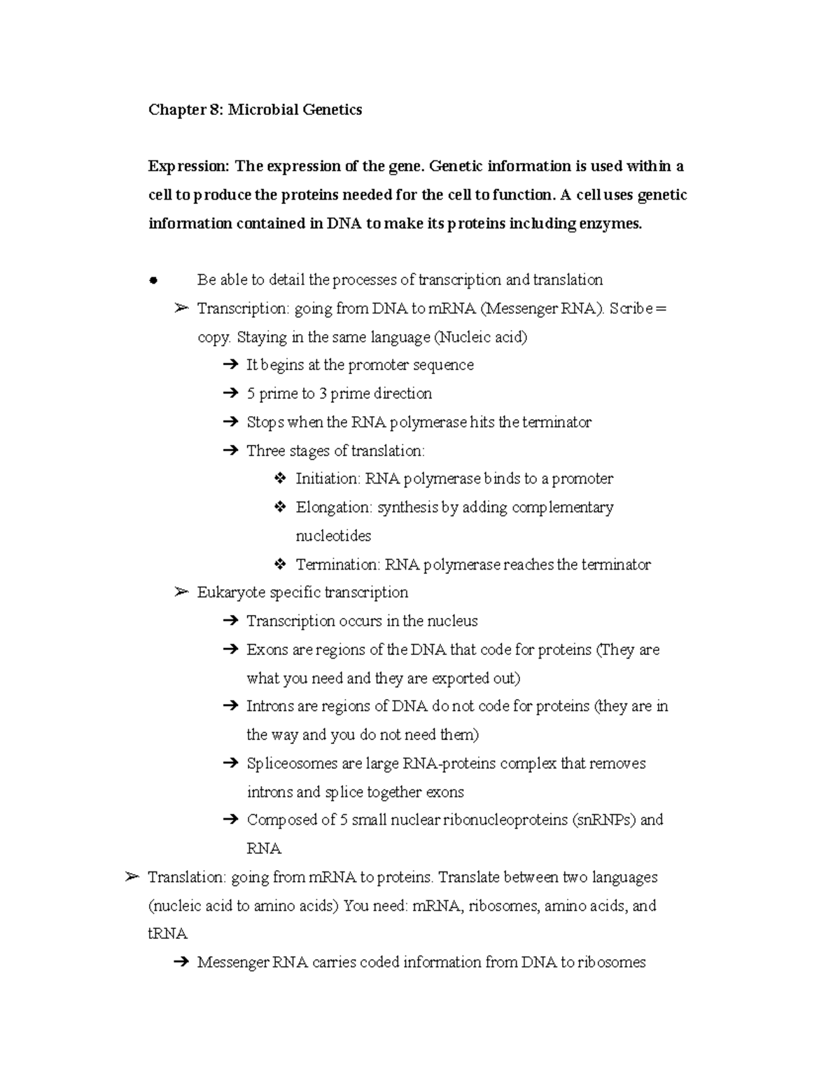 Final Study guide for test 2 - Chapter 8: Microbial Genetics Expression ...