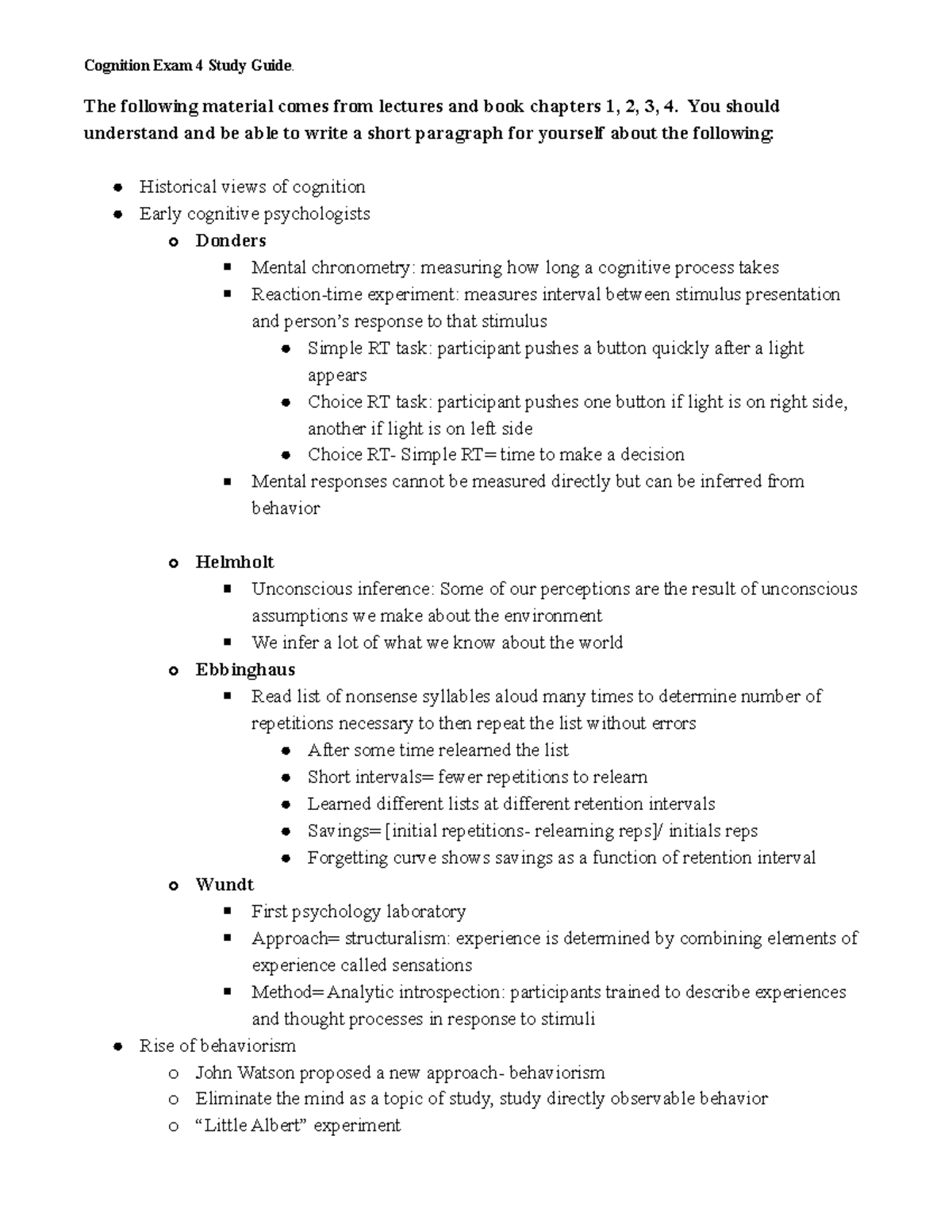 PSY 322 Seymour, Exam 4 study guide - The following material comes from ...