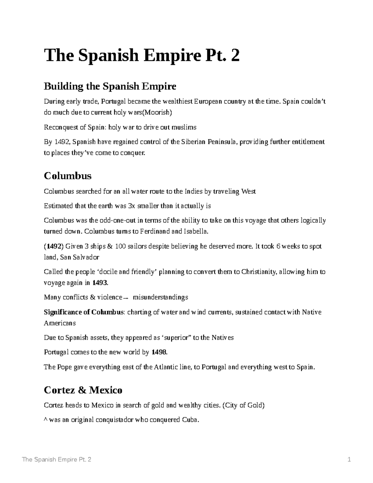 The Spanish Empire Pt 2 2 1 The Spanish Empire Pt. 2 Building the