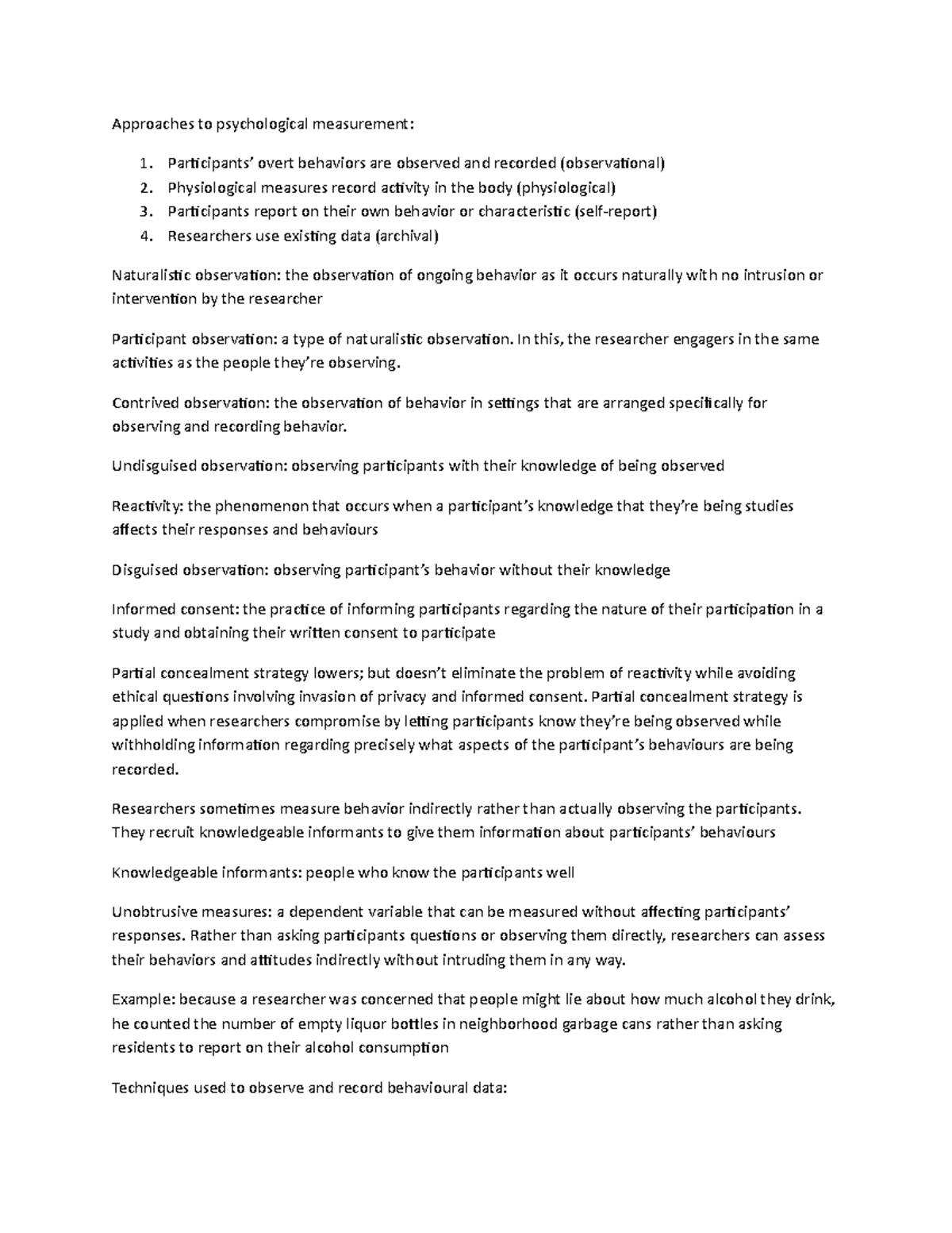 Chapter 4 notes - Textbook used: Goodwin, C. J. (2013). Research in ...