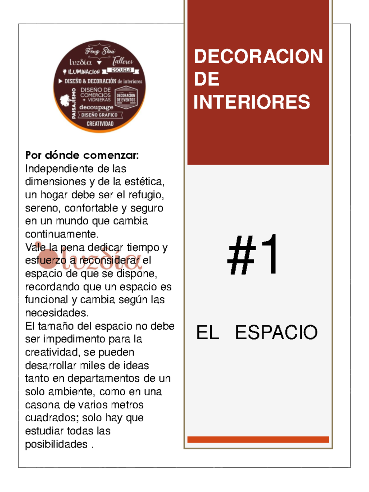 Modulo 1.1 Espacio - diseño interioes - EL ESPACIO DECORACION DE ...