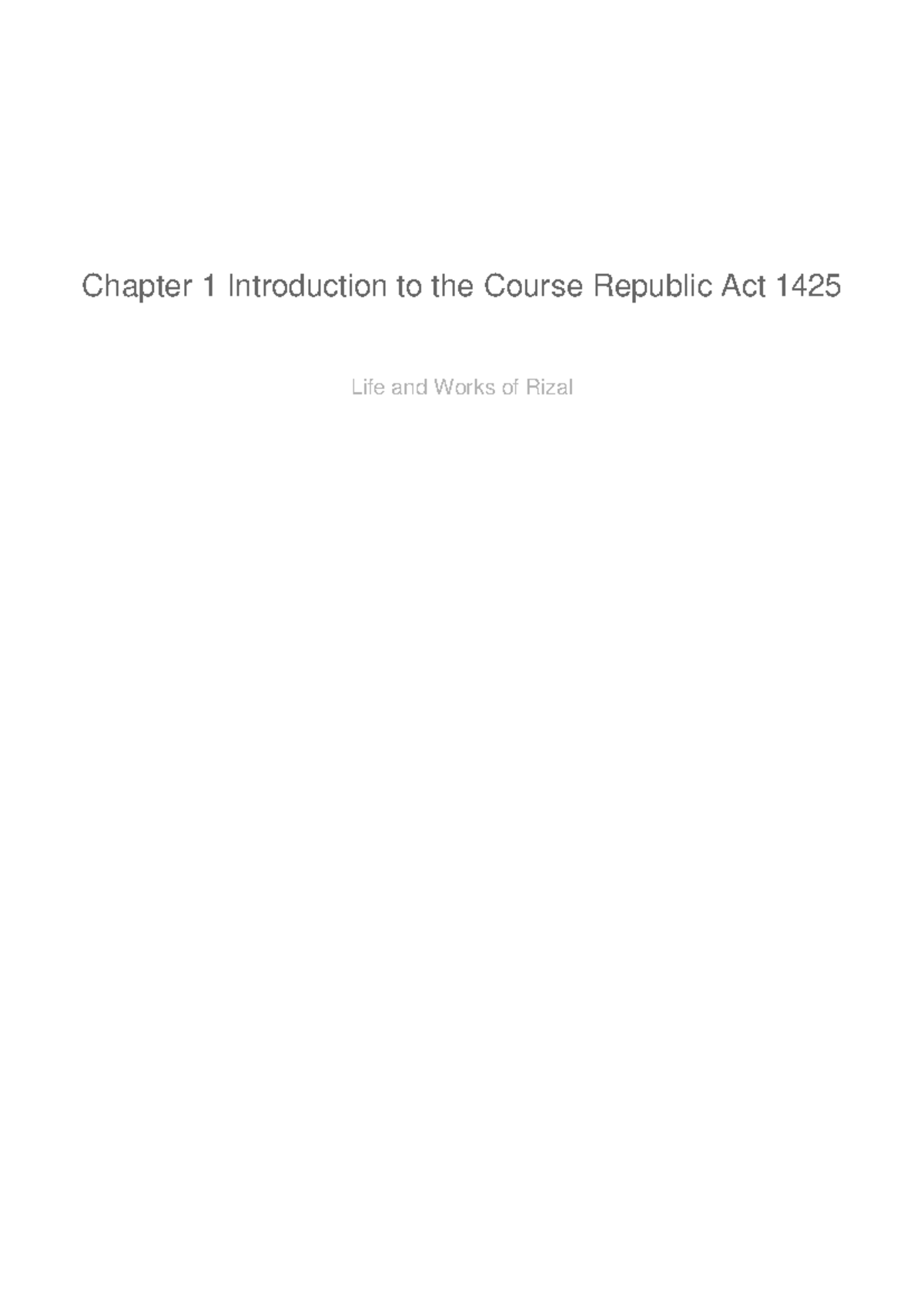 Chapter 1 introduction to the course republic act 1425 - Chapter 1 ...