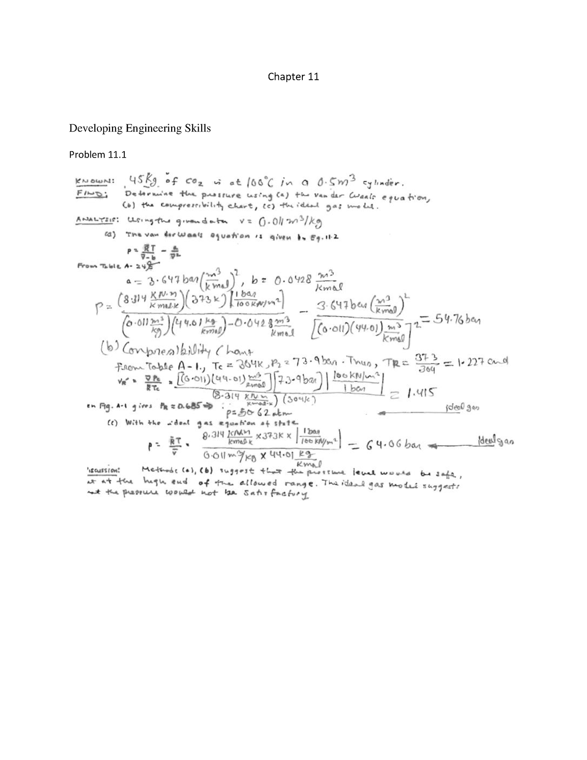 Ch11 - Solution - 열역학2 전선 핵심 - Chapter 11 Developing Engineering Skills ...